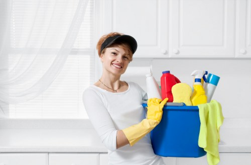 Professional carpet cleaners in Dulwich working on a living room carpet