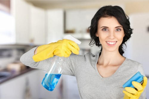 Technician reviewing a carpet cleaning service issue